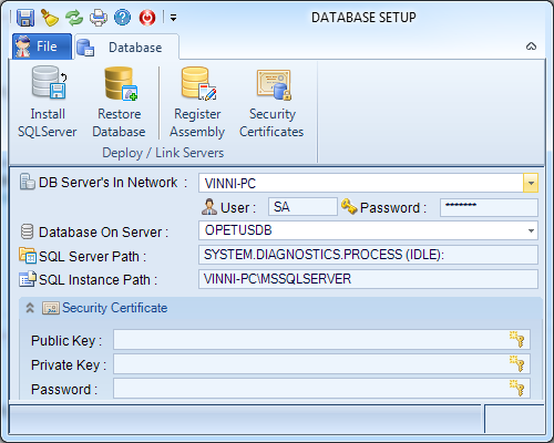 Database Setup Data Base