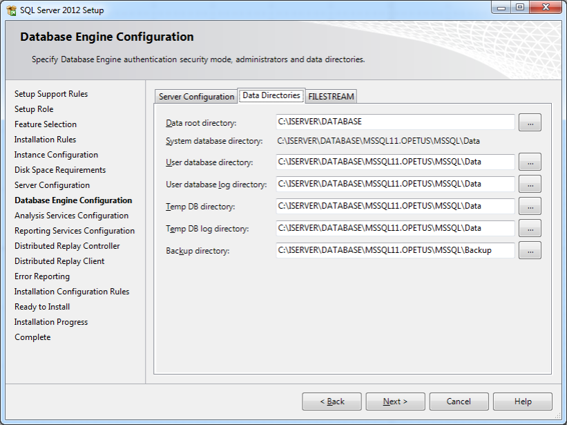 Db Engine Configuration Data Directories