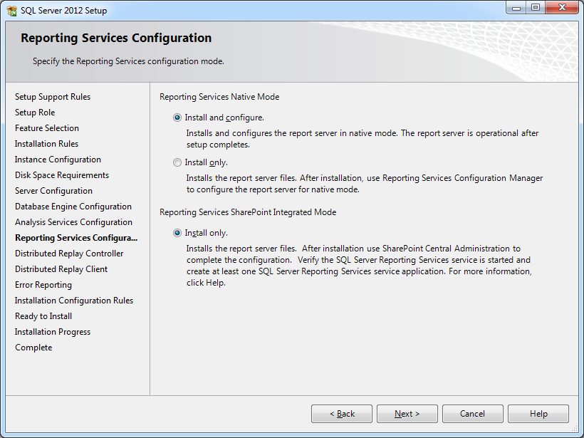Reporting Service Configuration