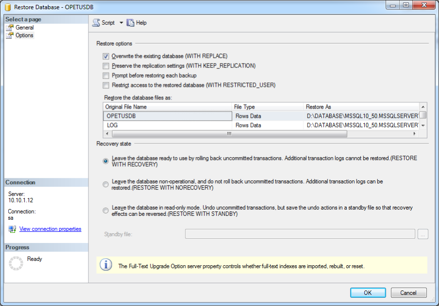 Restore DataBase