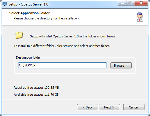 Select Application Folder